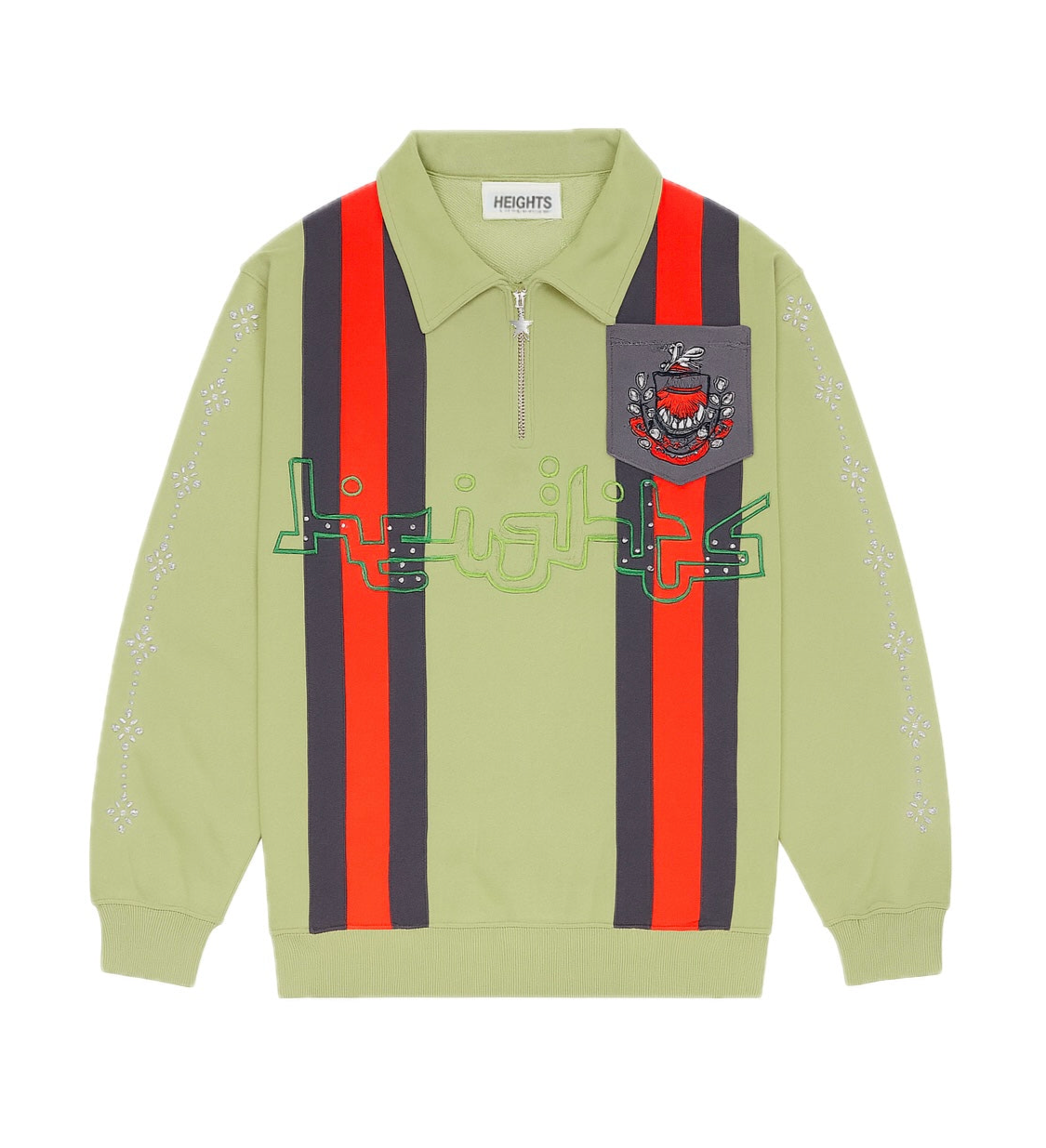 "Green" Rhinestone Quarter Zip