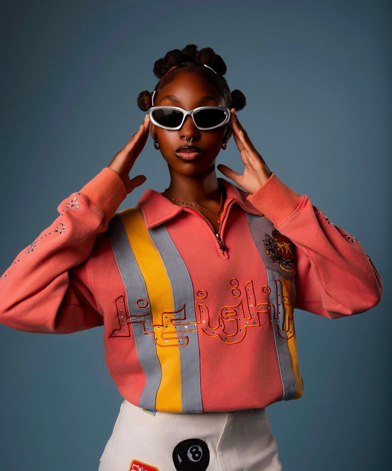 "Pink" Rhinestone Quarter Zip