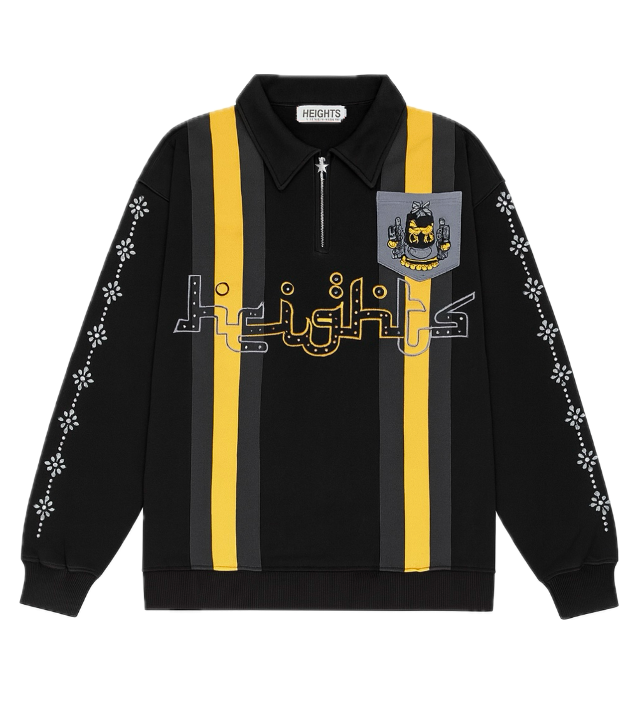 "Black" Rhinestone Quarter Zip