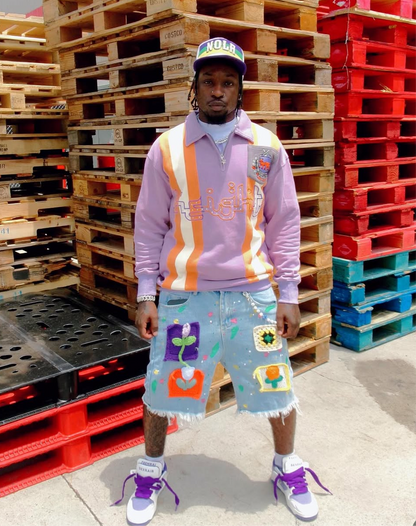 "Purple" Rhinestone Quarter Zip