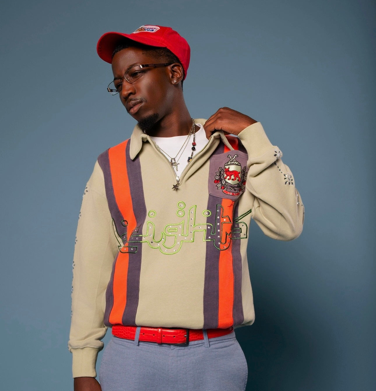 "Green" Rhinestone Quarter Zip