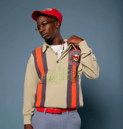 "Green" Rhinestone Quarter Zip