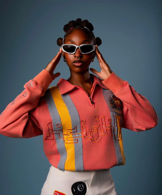 "Pink" Rhinestone Quarter Zip